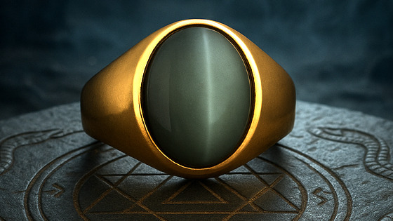 Natural Cat's Eye Lehsuniya Ring Panchdhatu