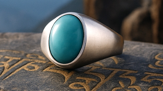 Turquoise Firoza Sterling Silver Ring | Lab certified Adjustable Ring