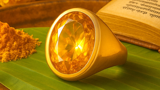 Citrine Sunela Panchdhatu Ring | Lab certified| Adjustable Ring