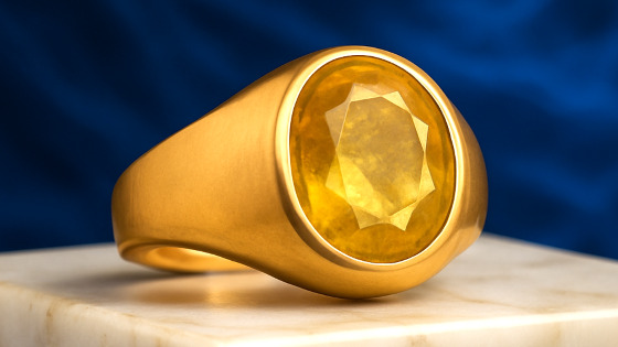 Yellow Sapphire Panchdhatu Ring