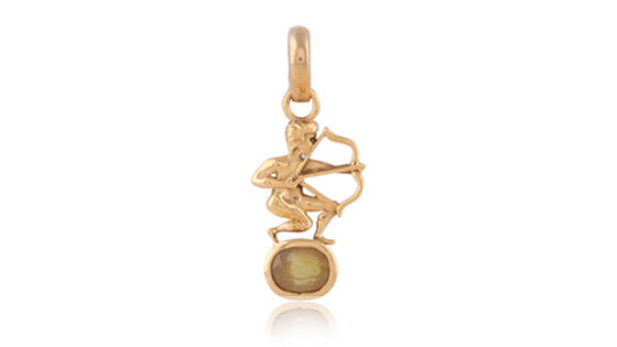 Yellow Sapphire /Pukhraj Pendant Panchdhatu with Chain