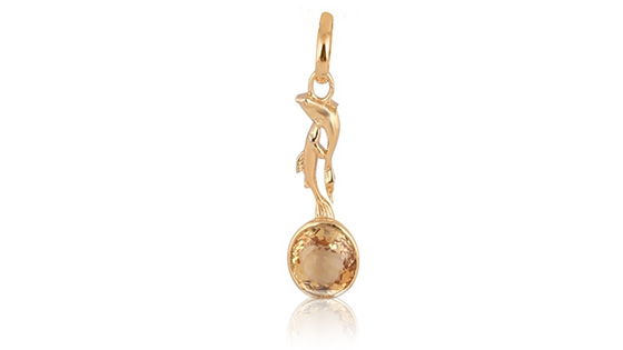 Sunela /Citrine Pendant Panchdhatu with Chain