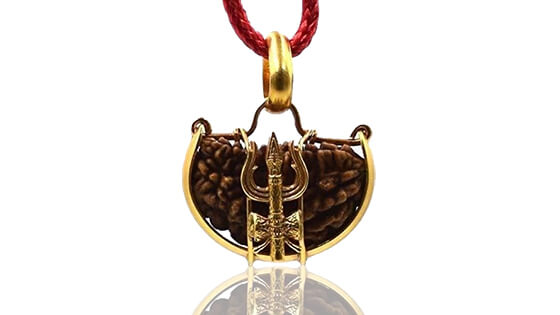 Ek Mukhi One Faced Trishul Rudraksha - Lab Certified