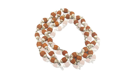 White Metal covering Rudraksha Mala